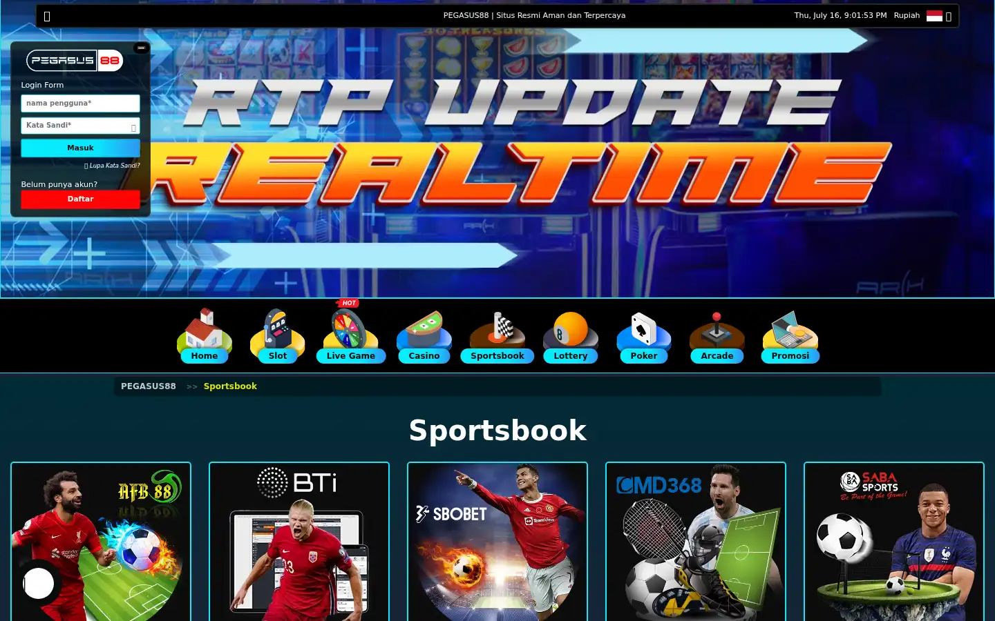 Screenshot of pegasus-88.com