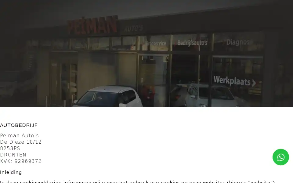 Screenshot of peimanautos.nl