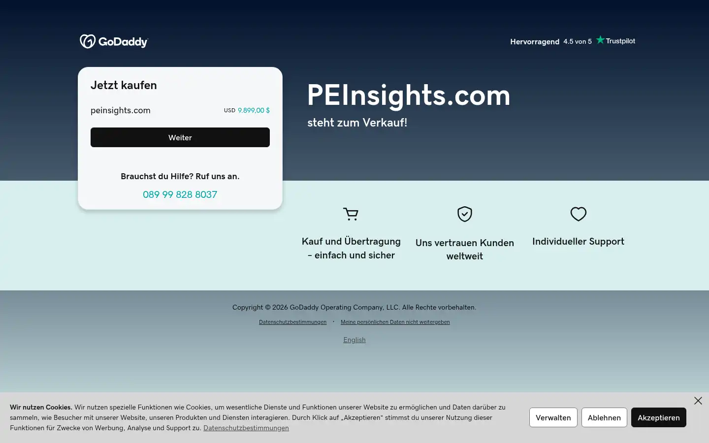 Screenshot of peinsights.com