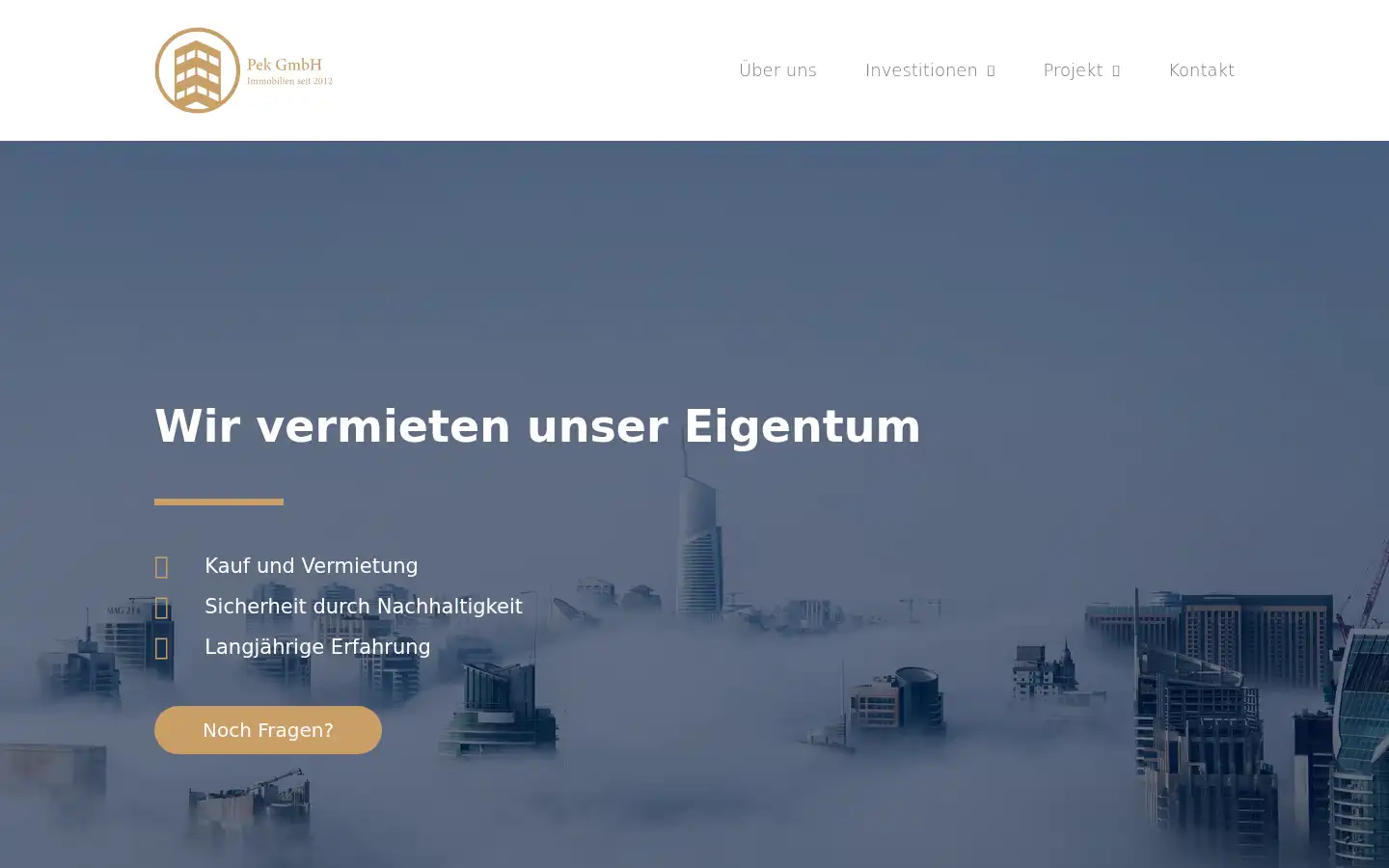 Screenshot of pek-immobilien.de
