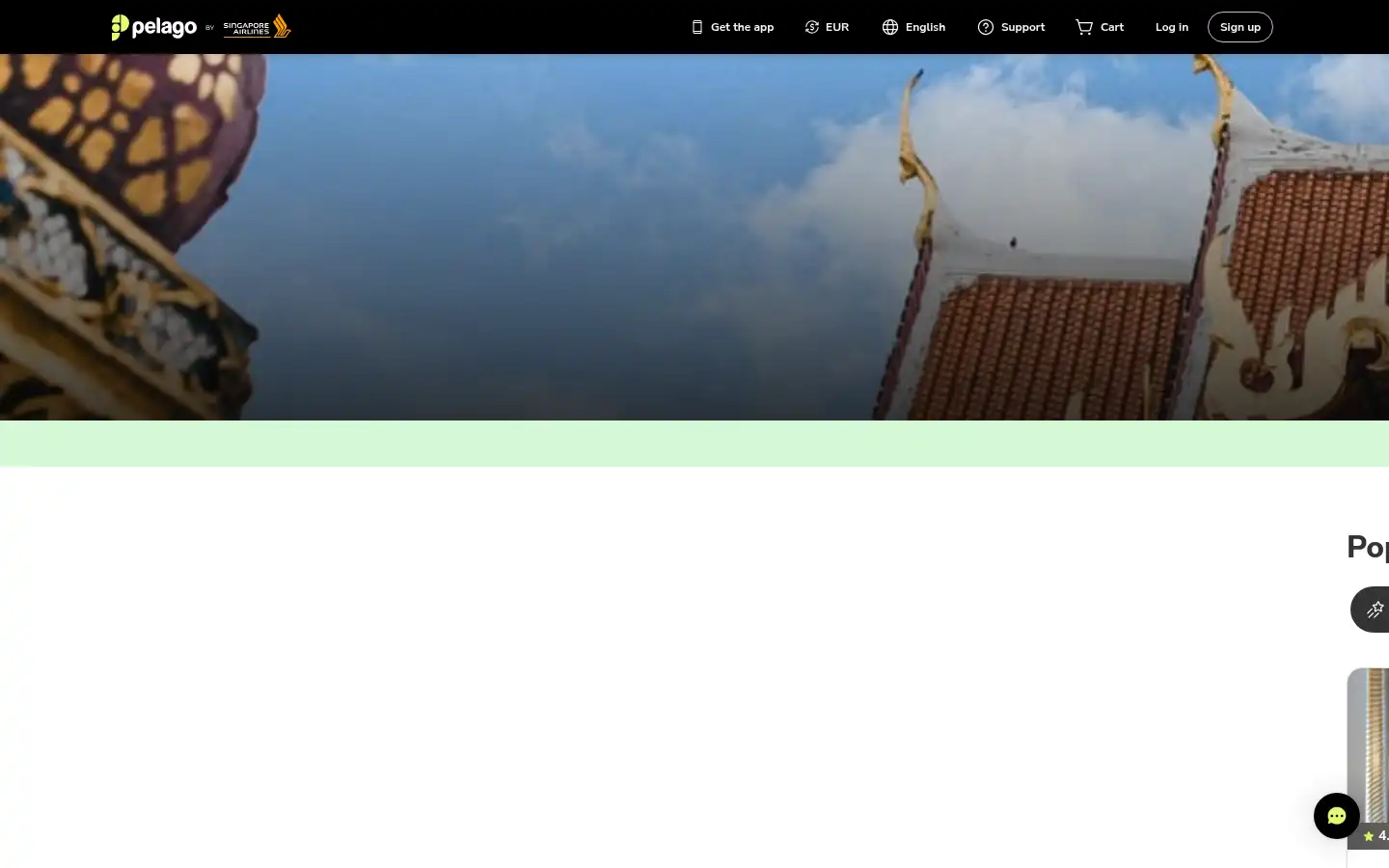 Screenshot of pelago.com