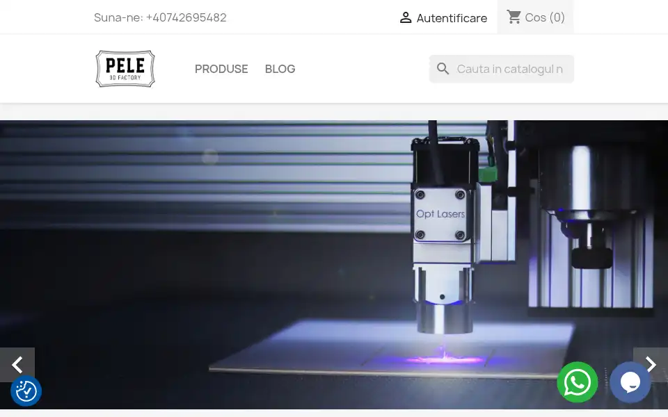 Screenshot of pele3dfactory.ro