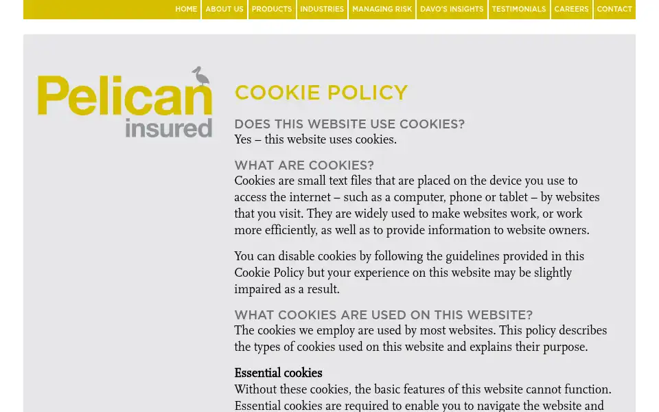 Screenshot of pelicaninsured.co.uk
