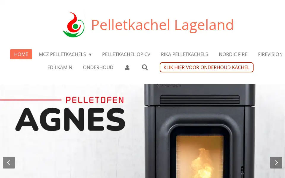 Screenshot of pelletkachellageland.nl