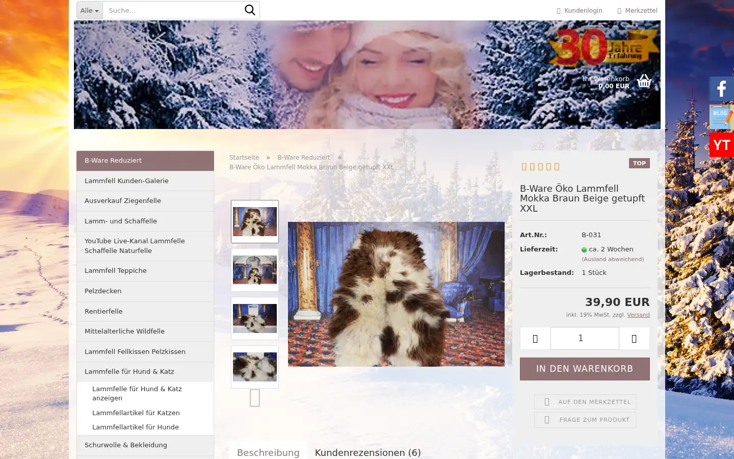 Screenshot of pelzdecken-discount.de