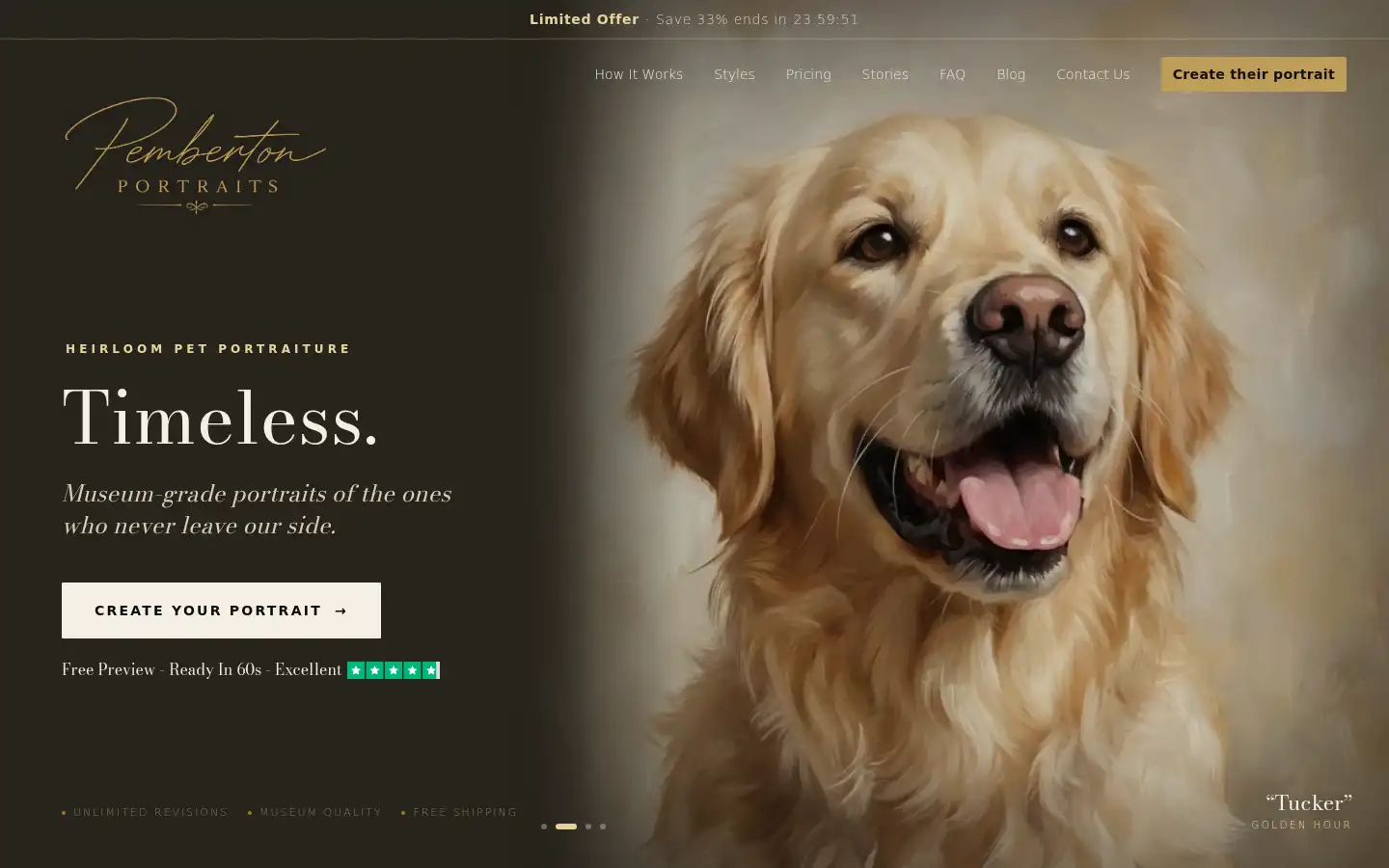 Screenshot of pembertonportraits.com