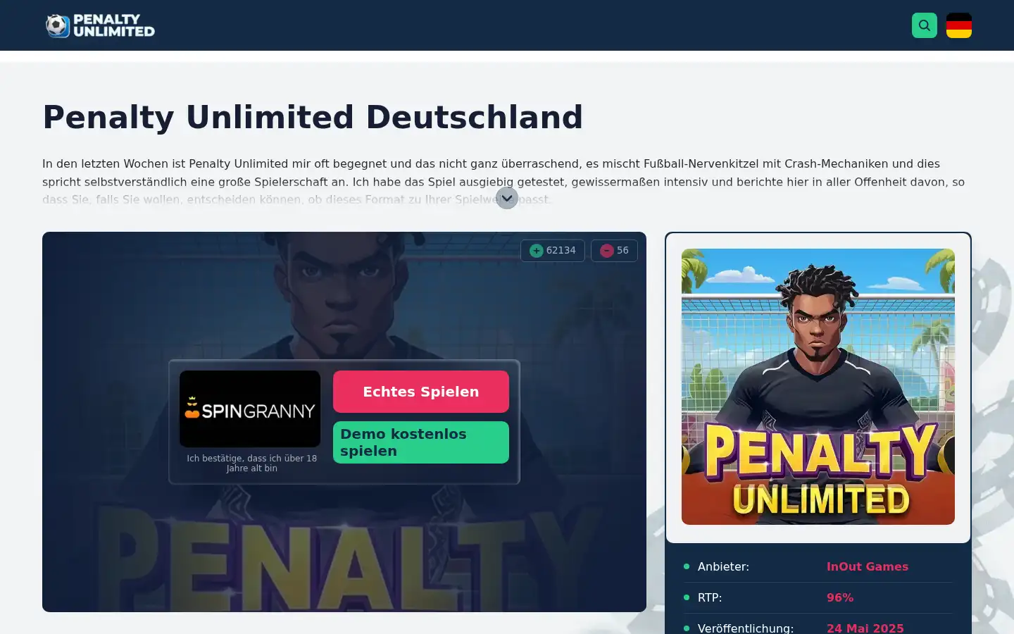 Screenshot of penalty-unlimited-spiel.de
