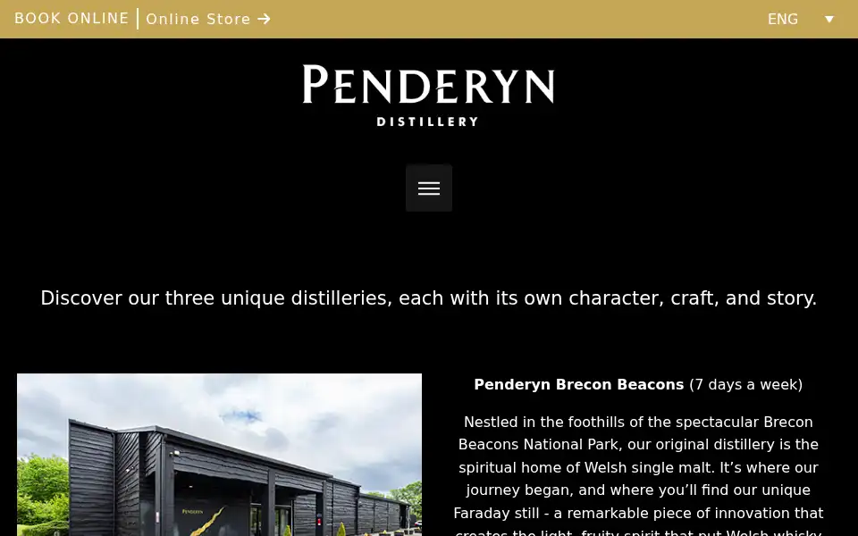 Screenshot of penderyn.wales