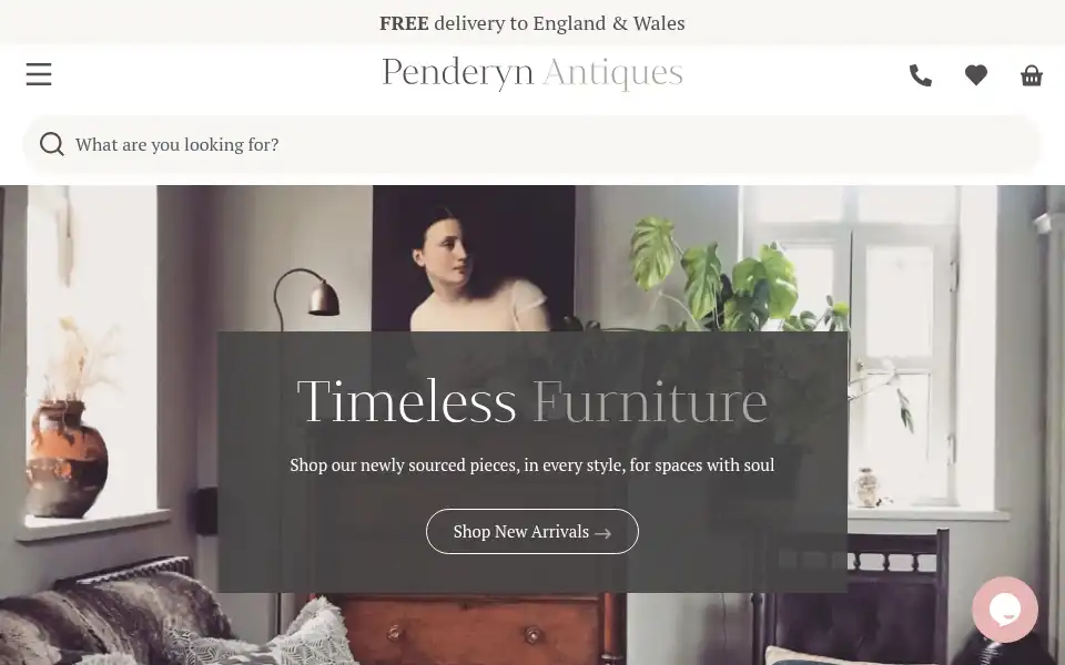 Screenshot of penderynantiques.co.uk