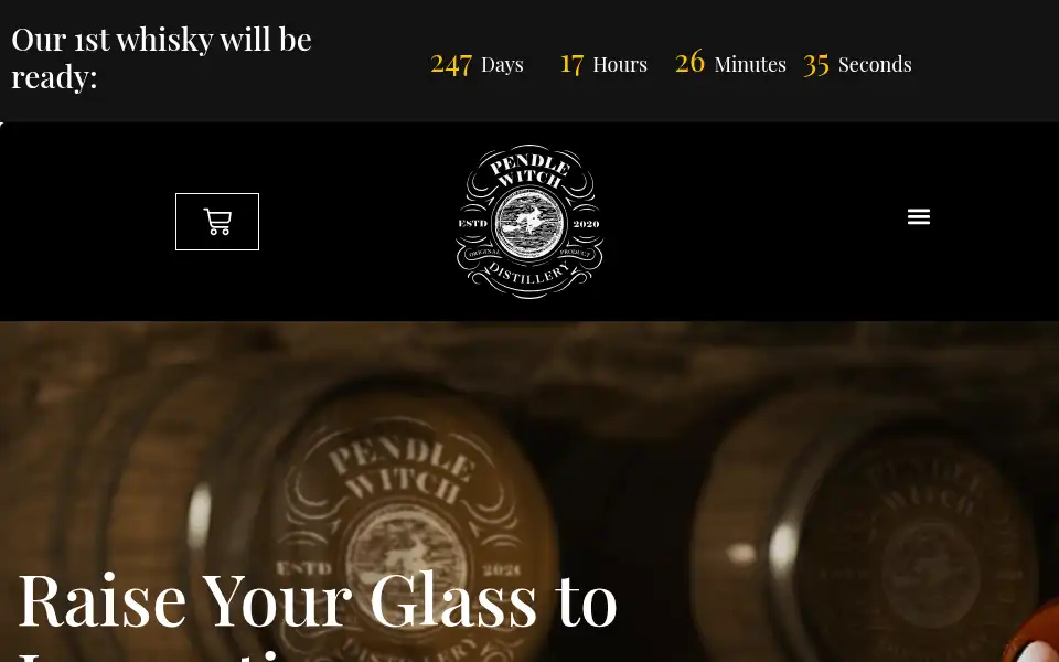Screenshot of pendlewitchdistillery.uk