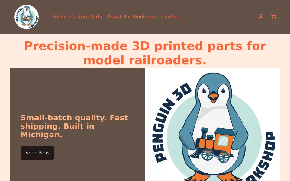 Screenshot of penguin3dworkshop.com