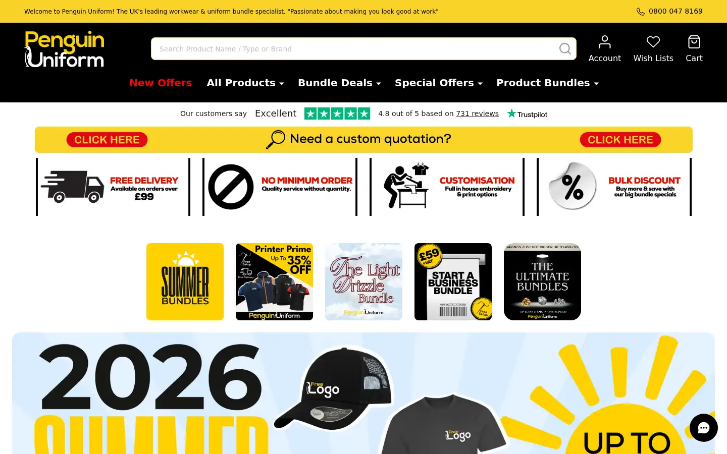 Screenshot of penguinuniform.com
