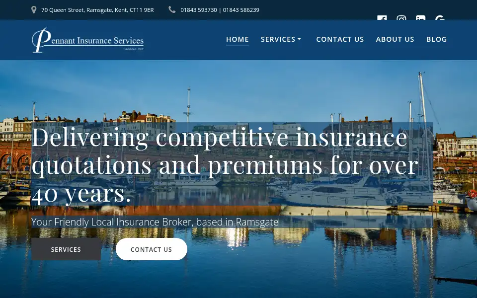 Screenshot of pennantinsurance.co.uk