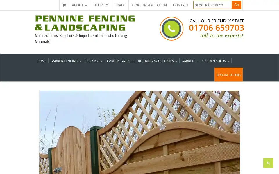 Screenshot of penninefencing.co.uk