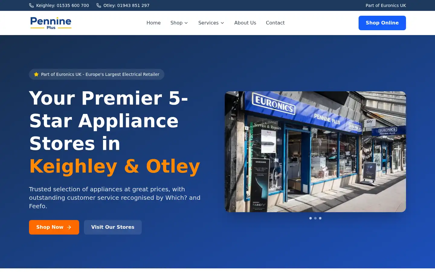 Screenshot of pennineplus.com