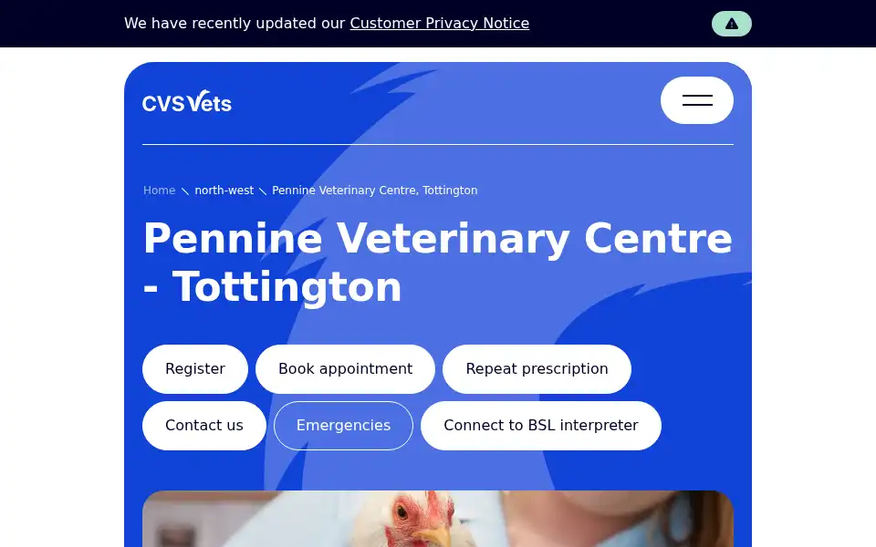 Screenshot of penninevets.co.uk