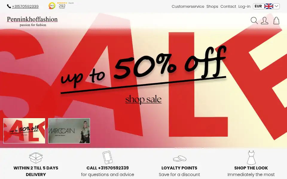 Screenshot of penninkhoffashion.com
