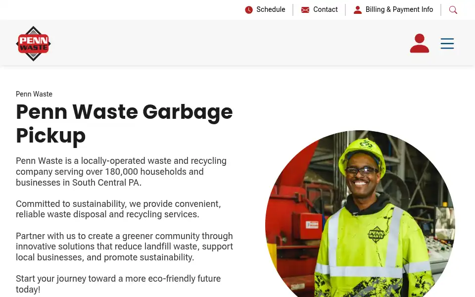 Screenshot of pennwaste.com