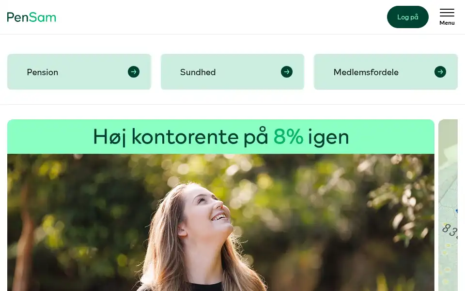 Screenshot of pensam.dk