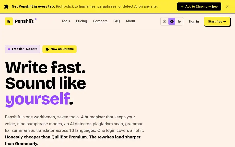 Screenshot of penshift.app