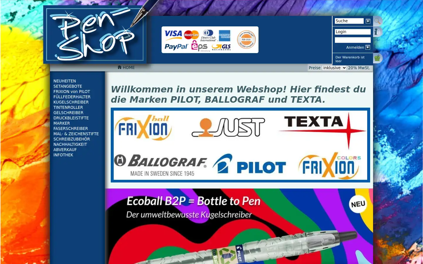 Screenshot of penshop.at