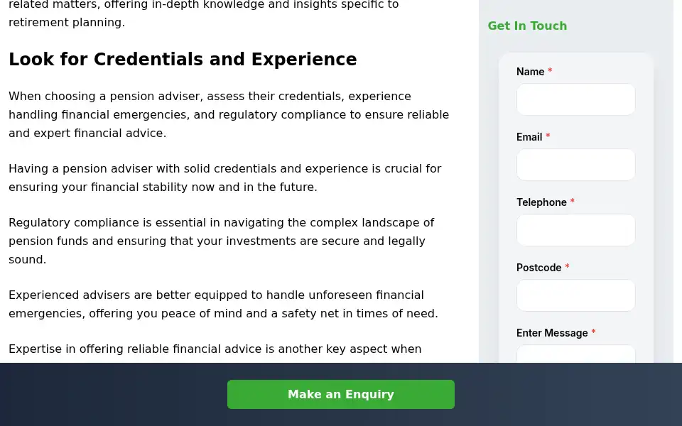 Screenshot of pension-advice.org.uk