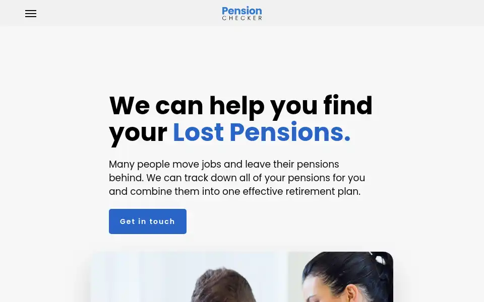 Screenshot of pension-checker.co.uk