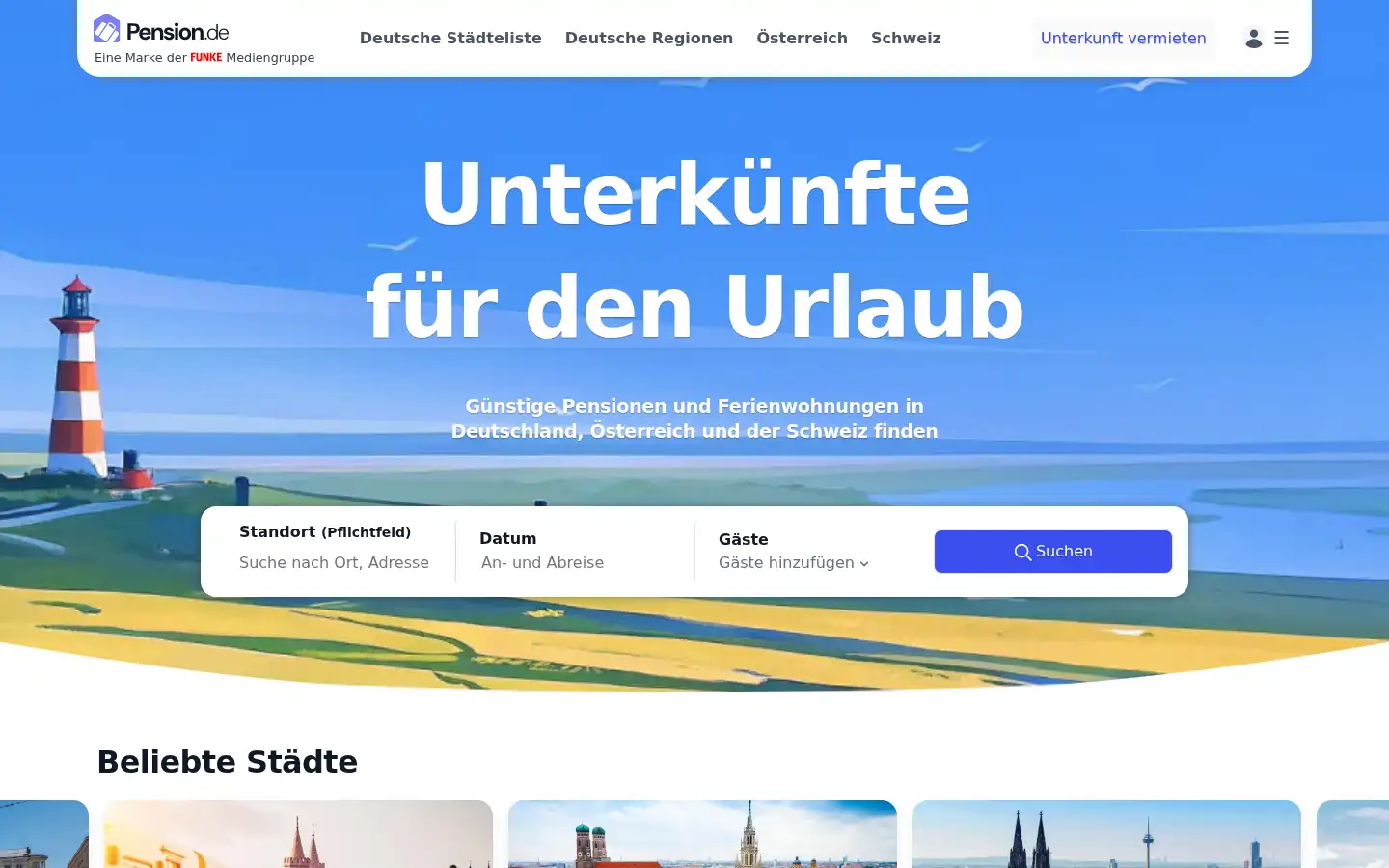 Screenshot of pension.de