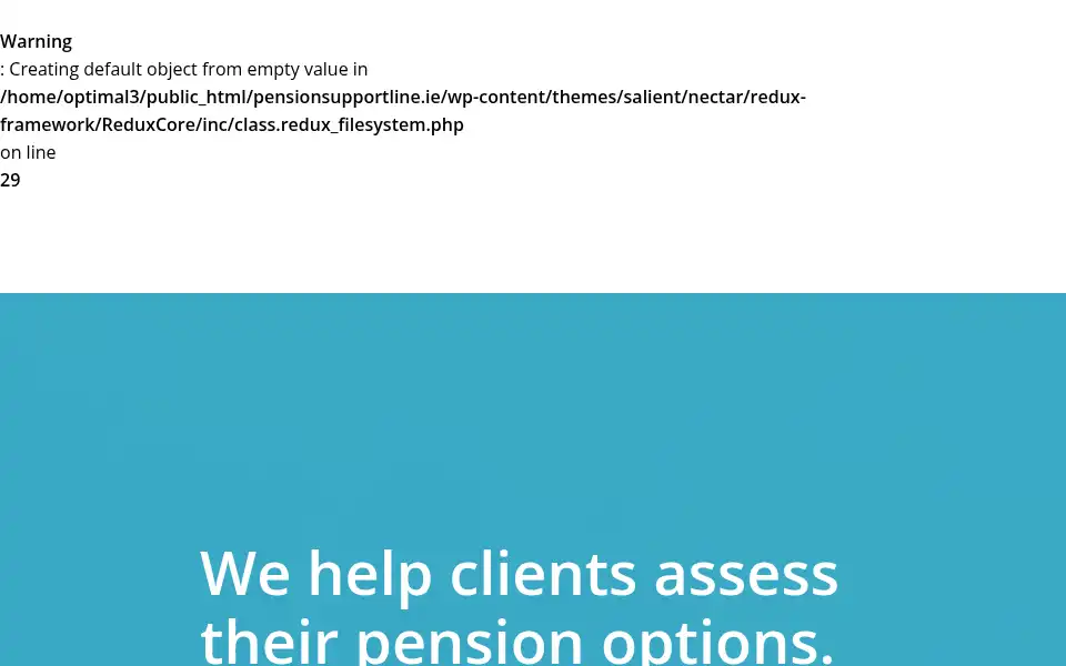 Screenshot of pensionsupportline.ie