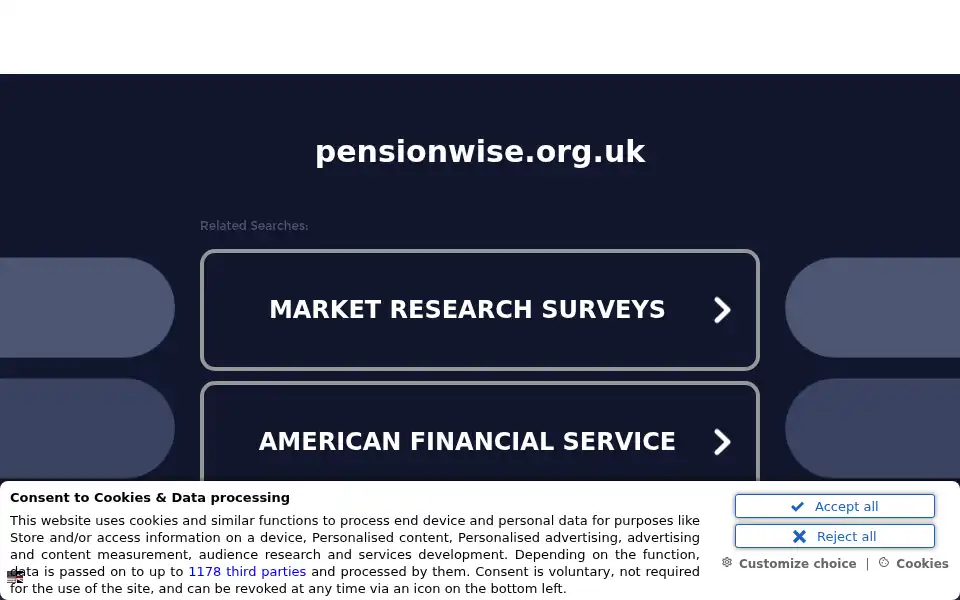 Screenshot of pensionwise.org.uk
