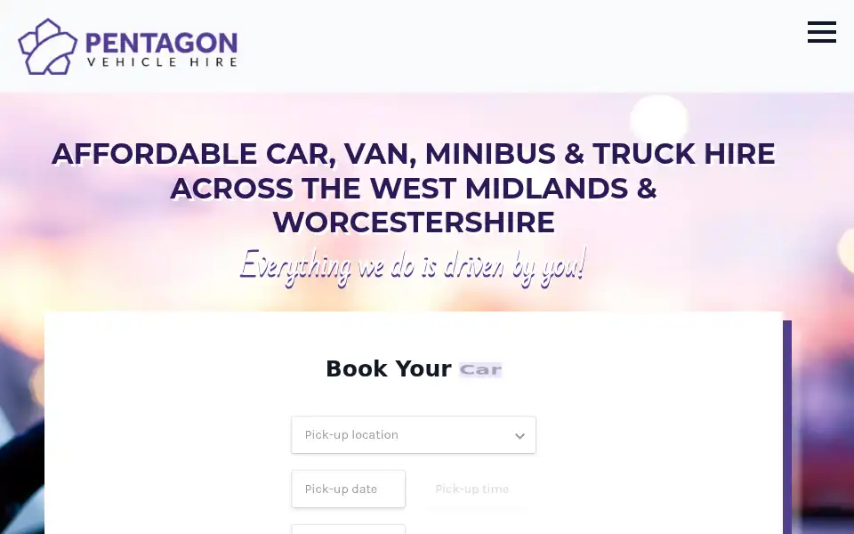 Screenshot of pentagonhire.com