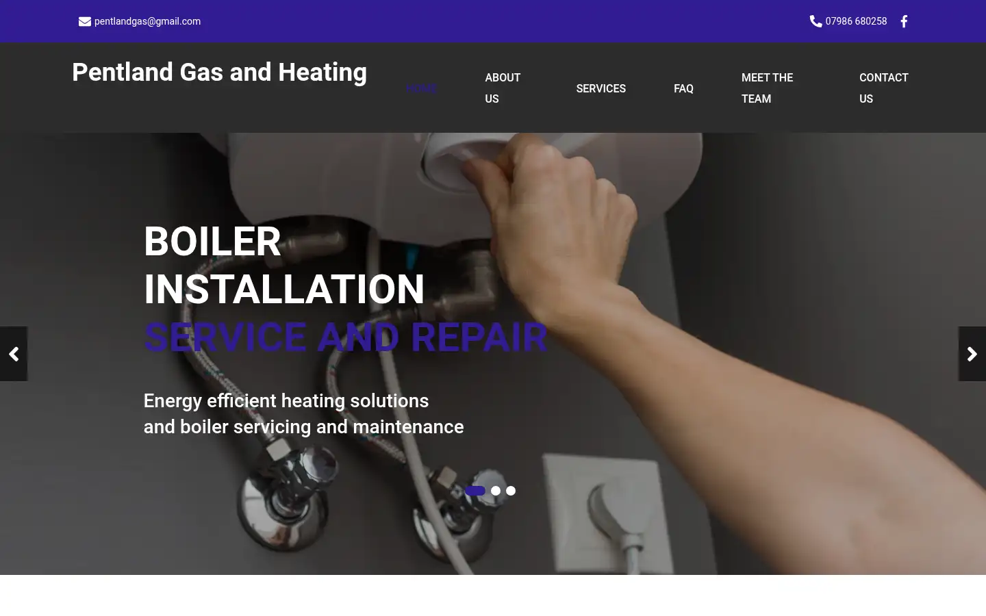 Screenshot of pentlandgasandheating.co.uk