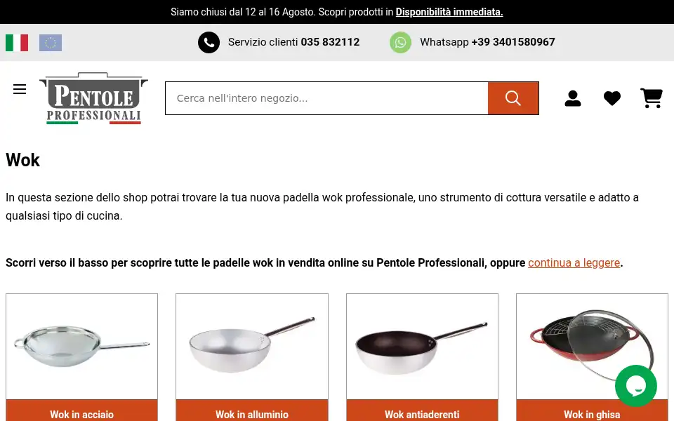 Screenshot of pentoleprofessionali.it