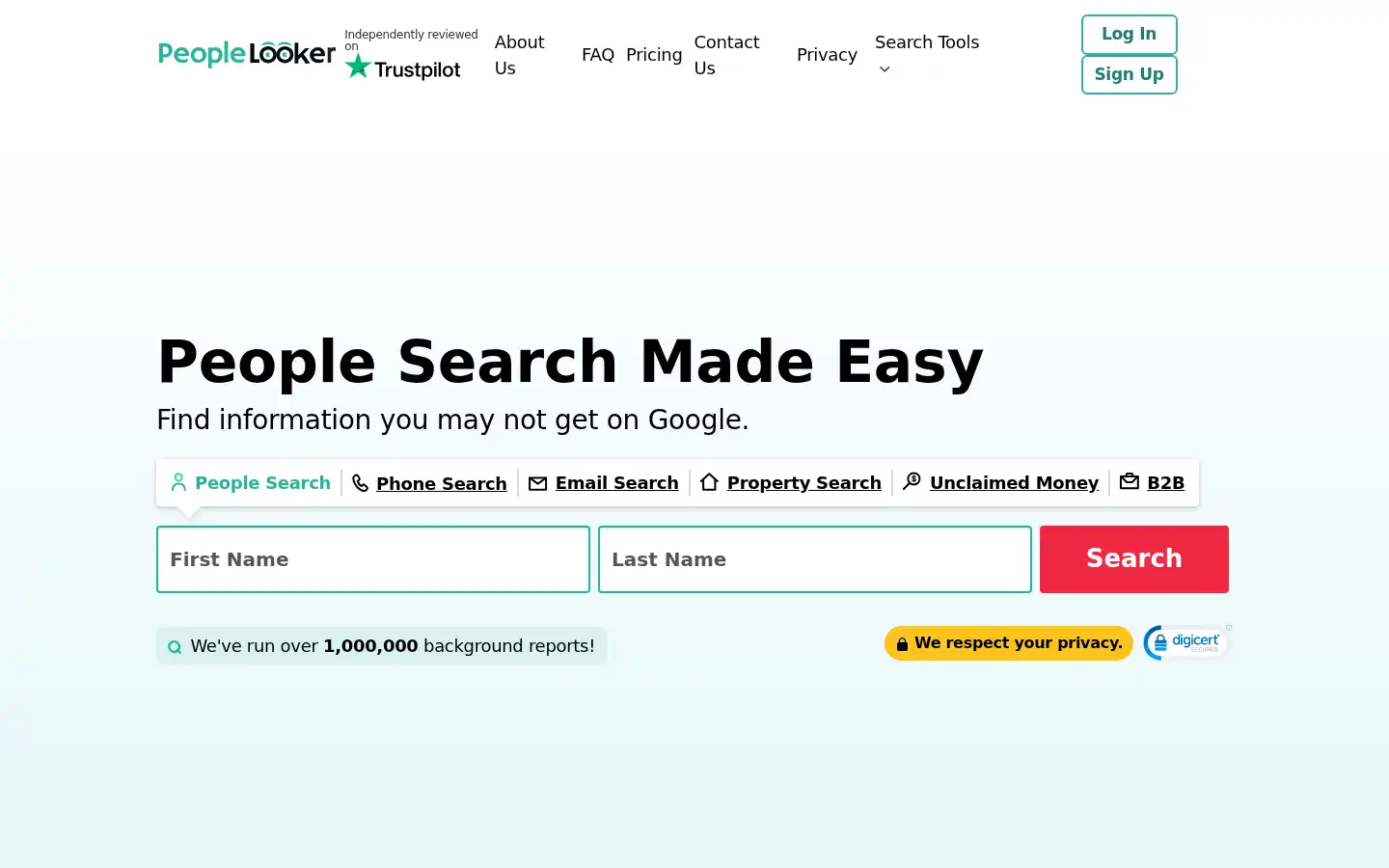 Screenshot of peoplelooker.com