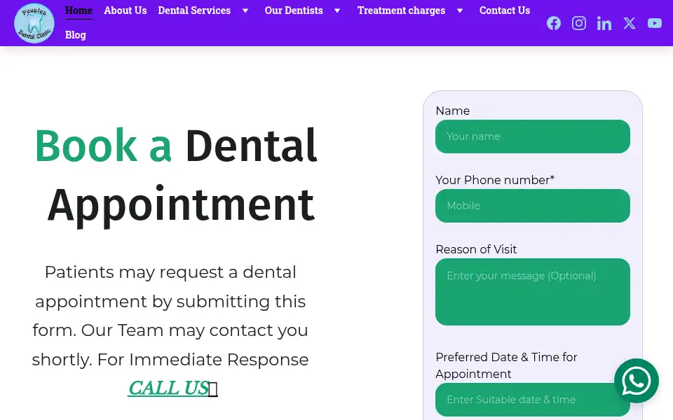 Screenshot of peoplesdentalclinic.com