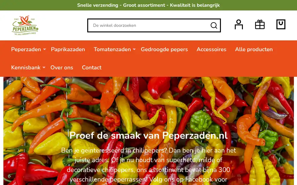 Screenshot of peperzaden.be