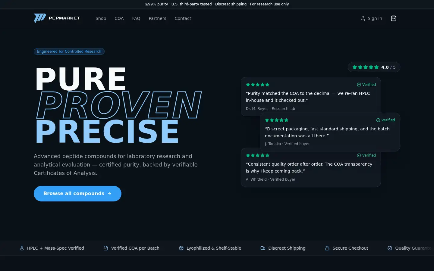 Screenshot of pepmarket.net