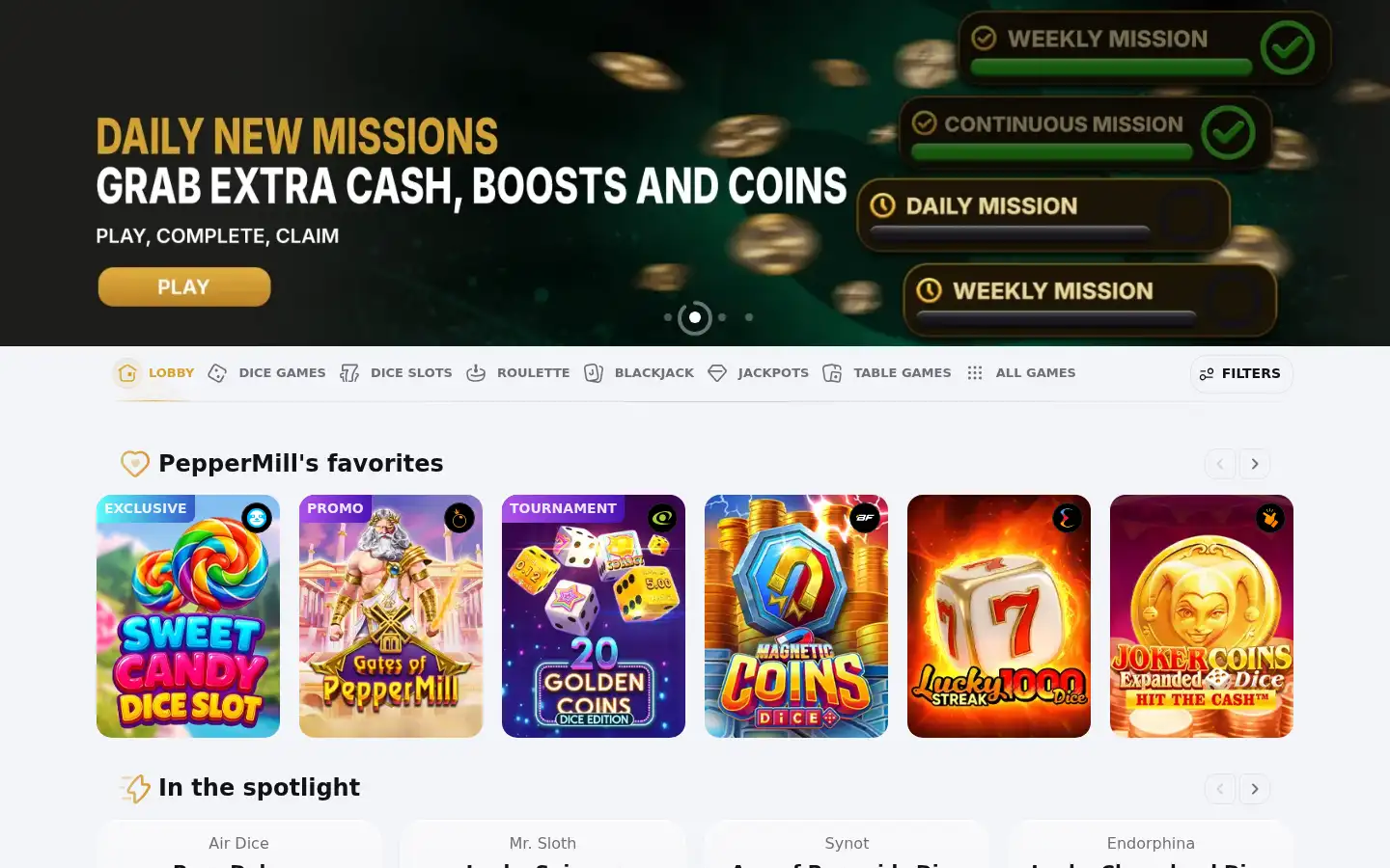 Screenshot of peppermillcasino.be