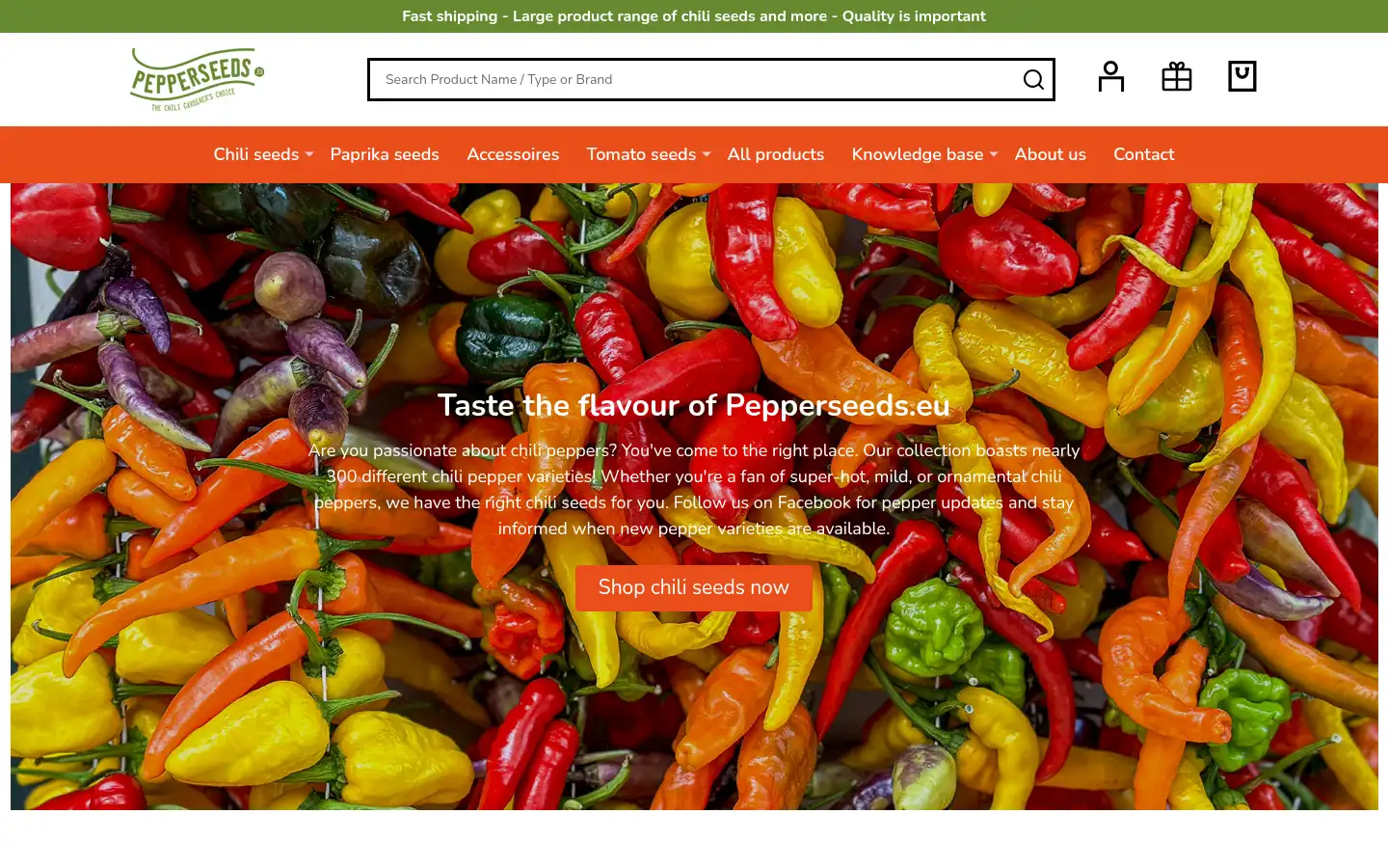 Screenshot of pepperseeds.eu