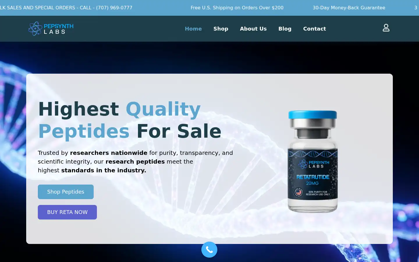 Screenshot of pepsynthlabs.com