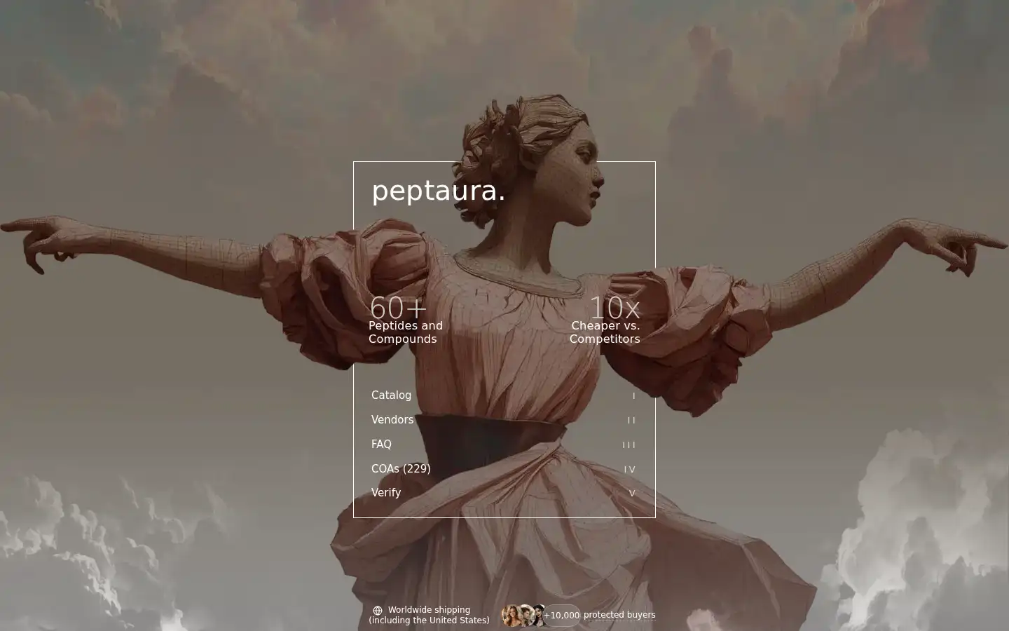 Screenshot of peptaura.com