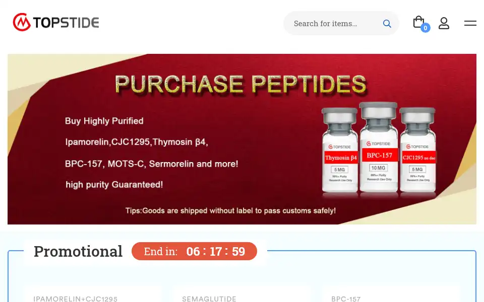 Screenshot of peptide24h.com
