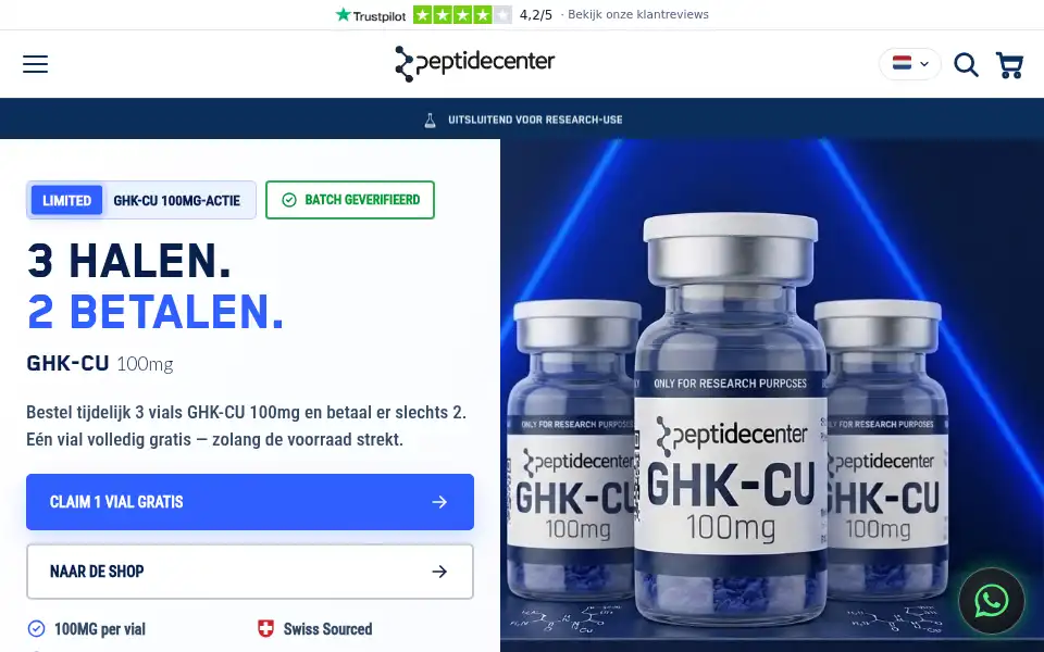 Screenshot of peptidecenter.nl