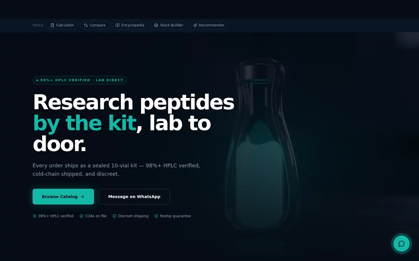 Screenshot of peptideforgelabs.com