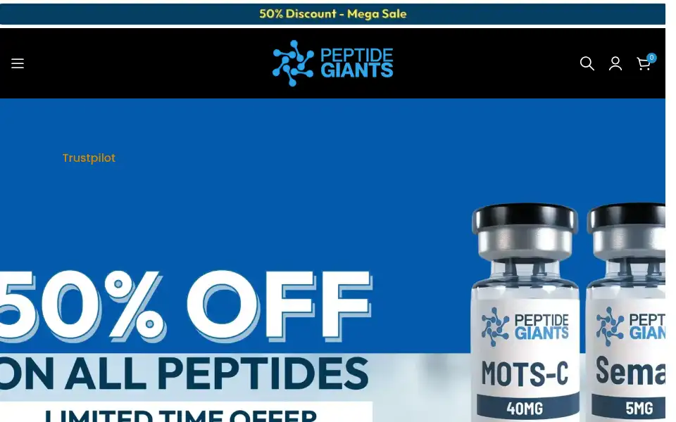 Screenshot of peptidegiants.com