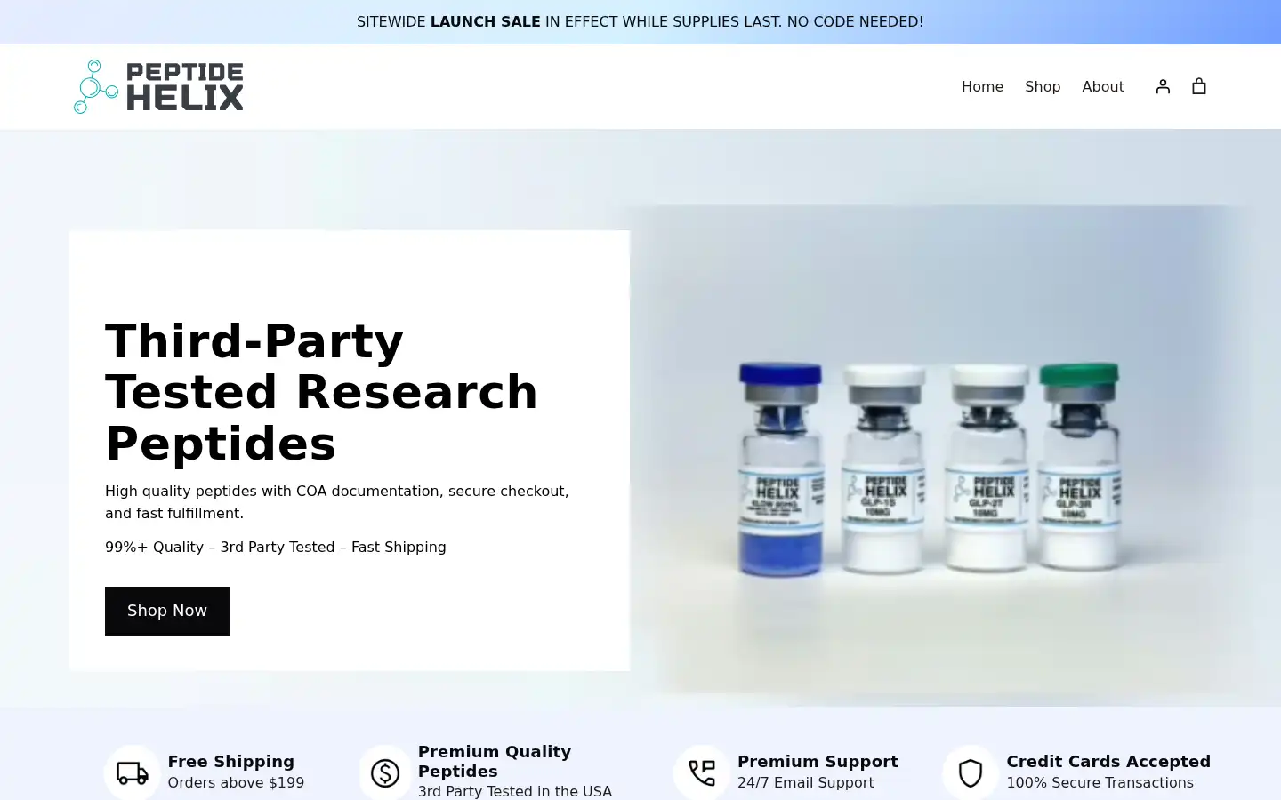 Screenshot of peptidehelix.com