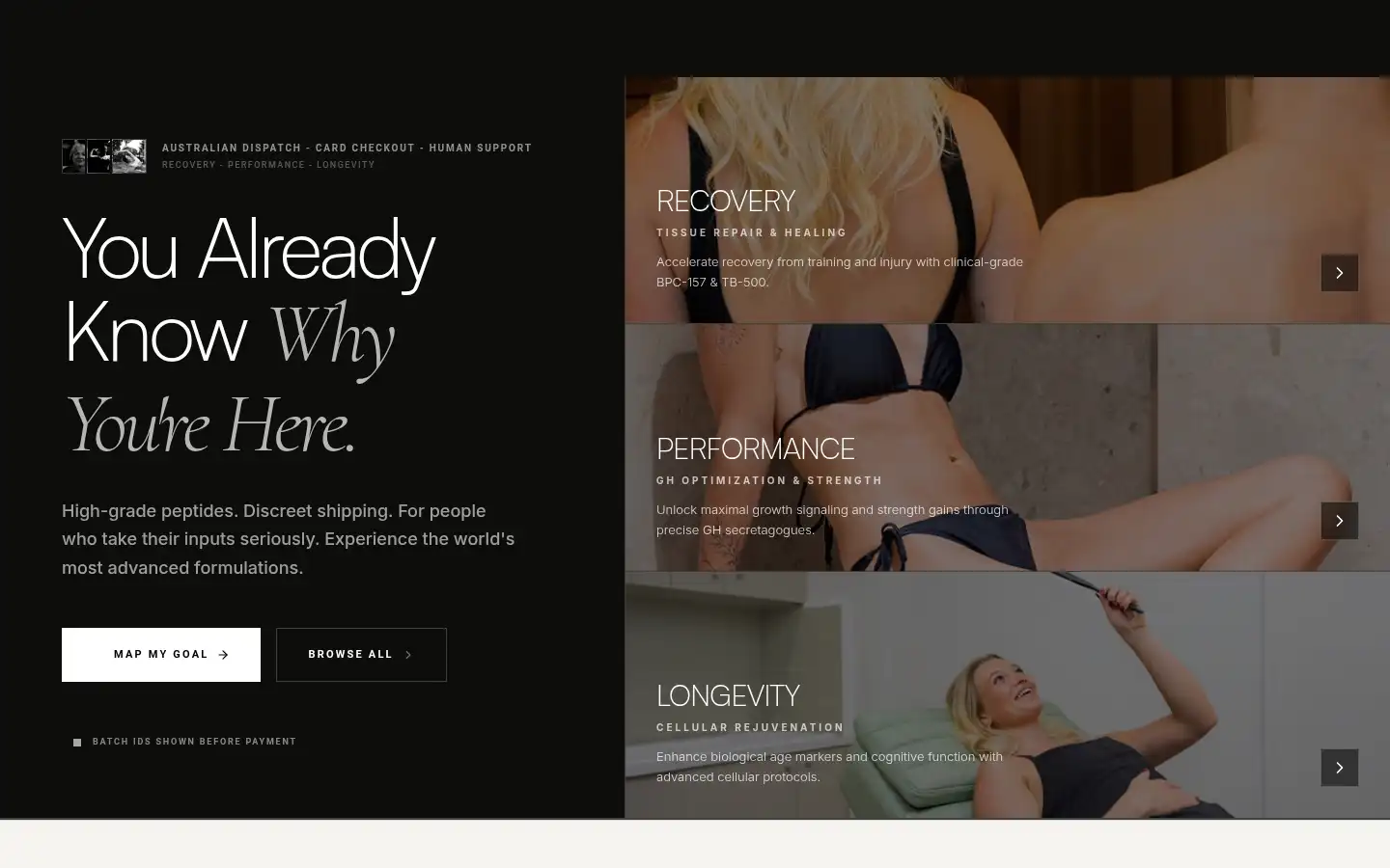 Screenshot of peptidelab.com.au