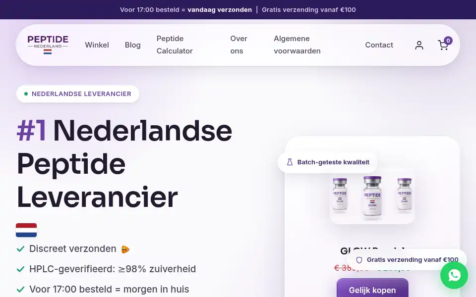 Screenshot of peptidenederland.com