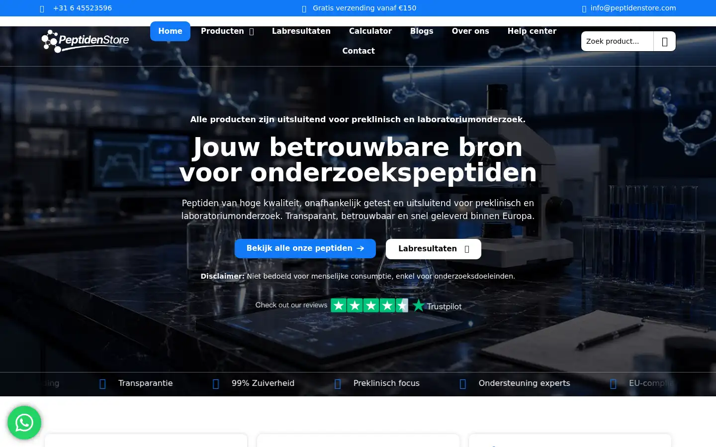 Screenshot of peptidenstore.com