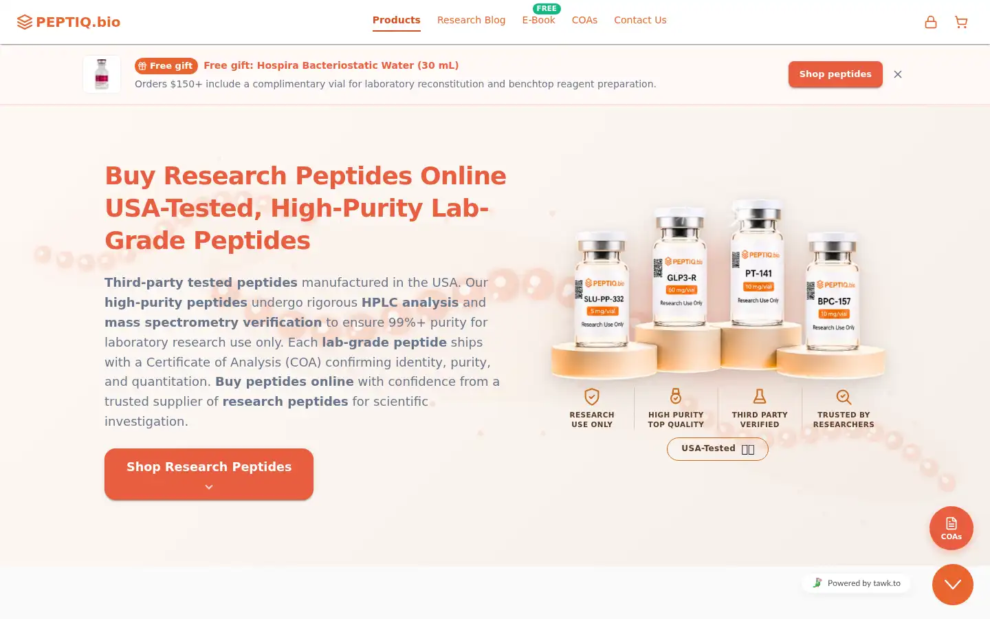 Screenshot of peptiq.bio